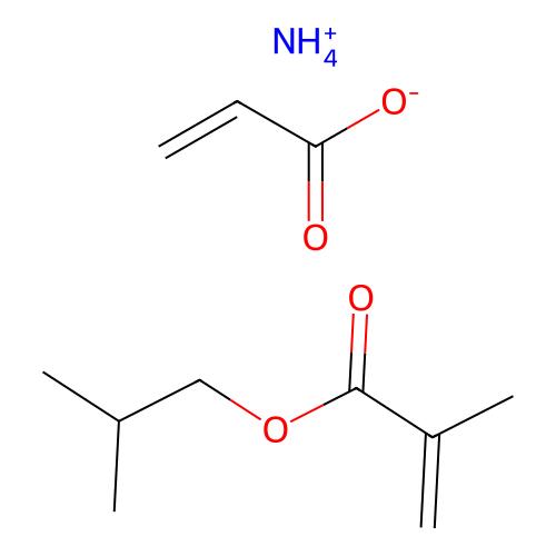 Azanium;2-methylpropyl 2-methylprop-2-enoate;prop-2-enoate structure