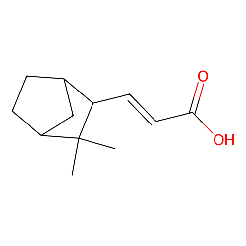 exo-3-(3,3-Dimethylbicyclo(2.2.1)hept-2-yl)acrylic acid structure