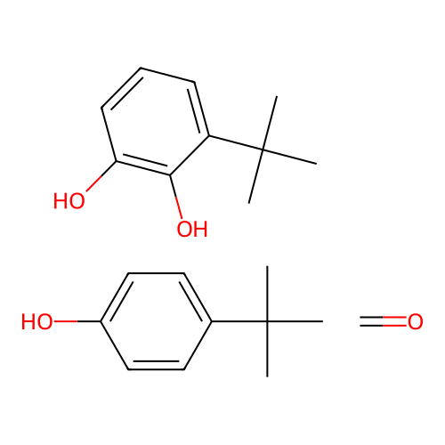 3-Tert-butylbenzene-1,2-diol;4-tert-butylphenol;formaldehyde structure