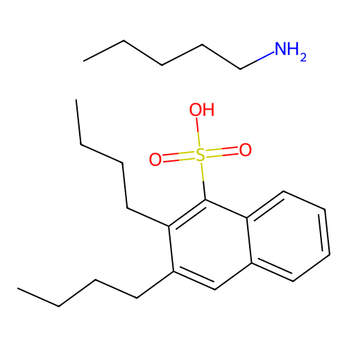Naphthalenesulfonic acid, dibutyl-, compd. with 1-pentanamine (1:1) structure