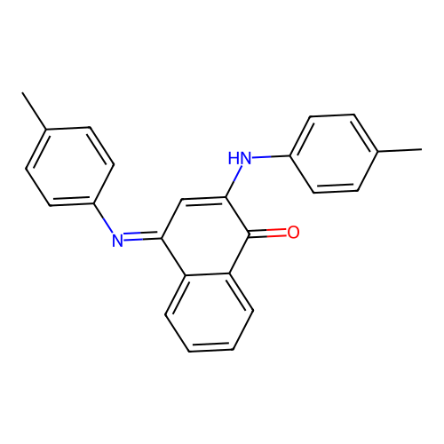 (E)-2-(p-tolylamino)-4-(p-tolylimino)naphthalen-1(4H)-one structure