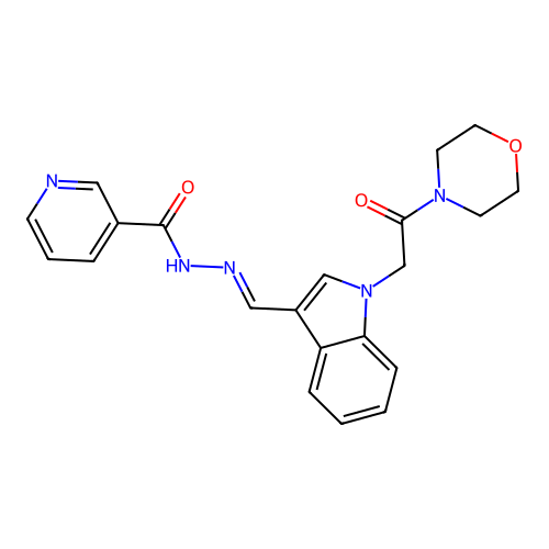 N'-[(E)-{1-[2-(morpholin-4-yl)-2-oxoethyl]-1H-indol-3-yl}methylidene]pyridine-3-carbohydrazide structure