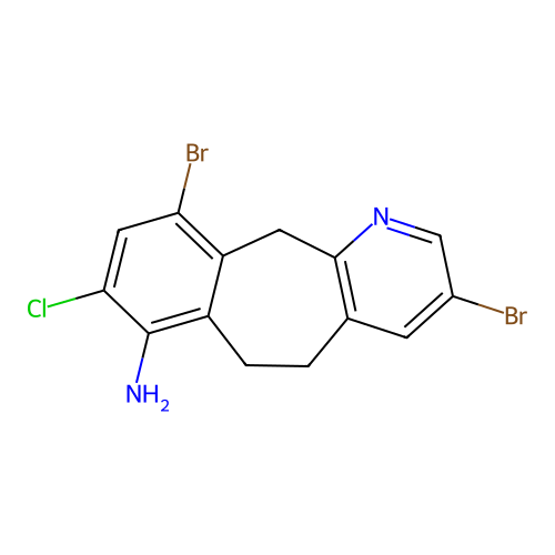 3,10-Dibromo-8-chloro-6,11-dihydro-5H-benzo[5,6]cyclohepta[1,2-b]pyridin-7-amine structure