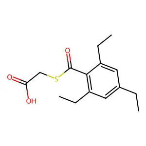 Acetic acid, [(2,4,6-triethylbenzoyl)thio]- structure