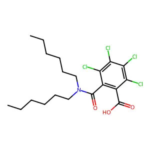 2,3,4,5-Tetrachloro-6-((dihexylamino)carbonyl)benzoic acid structure