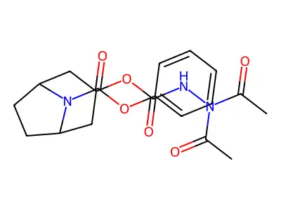 8-Phenoxycarbonyl-3-alpha-(2',2'-diacetyl-hydrazinocarbonyloxy)-nortropane structure