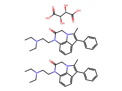 1H-Pyrrolo(1,2,3-de)quinoxalin-2(3H)-one, 1-(2-(diethylamino)ethyl)-5-methyl-6-phenyl-, (R-(R*,R*))-2,3-dihydroxybutanedioate (2:1) structure