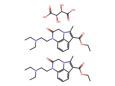 1H-Pyrrolo(1,2,3-de)quinoxaline-6-carboxylic acid, 2,3-dihydro-1-(2-(diethylamino)ethyl)-5-methyl-2-oxo-, ethyl ester, (R-(R*,R*))-2,3-dihydroxybutanedioate (2:1) structure