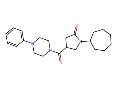 1-Cycloheptyl-4-(4-phenylpiperazine-1-carbonyl)pyrrolidin-2-one structure