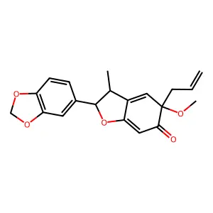 1,6-Dihydro-4,7'-epoxy-1-methoxy-3',4'-methylenedioxy-6-oxo-3,8'-lignan structure
