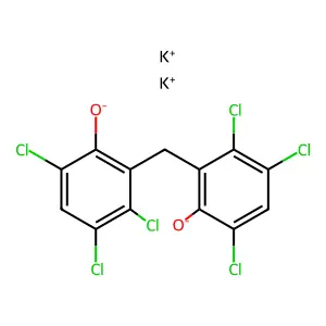 Dipotassium 2,2'-methylenebis(3,4,6-trichlorophenoxide) structure