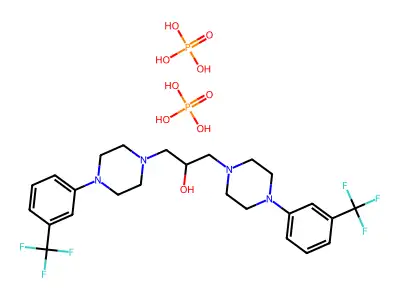 1,3-Bis(4-(m-trifluoromethylphenyl)piperazino)propan-2-ol diphosphate structure