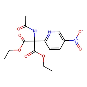 Diethyl 2-acetamido-2-(5-nitropyridin-2-yl)propanedioate structure