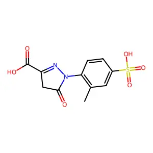 1H-Pyrazole-3-carboxylic acid, 4,5-dihydro-1-(2-methyl-4-sulfophenyl)-5-oxo- structure