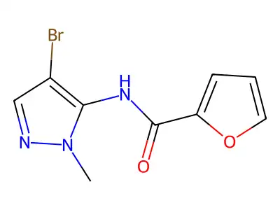 N-(4-bromo-2-methylpyrazol-3-yl)furan-2-carboxamide structure