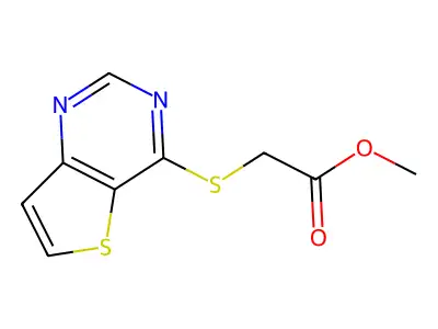 Methyl2-{thieno[3,2-d]pyrimidin-4-ylsulfanyl}acetate structure