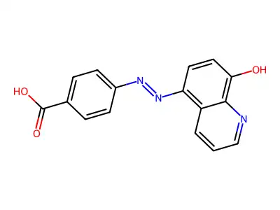 4-[(E)-(8-hydroxyquinolin-5-yl)diazenyl]benzoic acid structure