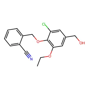2-{[2-Chloro-6-ethoxy-4-(hydroxymethyl)phenoxy]methyl}benzonitrile structure