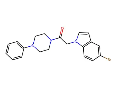 2-(5-bromo-1H-indol-1-yl)-1-(4-phenylpiperazin-1-yl)ethanone structure