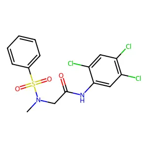 2-[benzenesulfonyl(methyl)amino]-N-(2,4,5-trichlorophenyl)acetamide structure