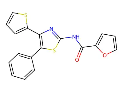 N-(5-phenyl-4-thiophen-2-yl-1,3-thiazol-2-yl)furan-2-carboxamide structure