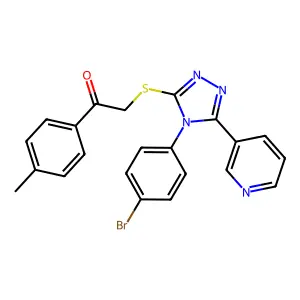 2-{[4-(4-BROMOPHENYL)-5-(3-PYRIDINYL)-4H-1,2,4-TRIAZOL-3-YL]SULFANYL}-1-(4-METHYLPHENYL)ETHANONE structure