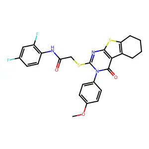 N-(2,4-difluorophenyl)-2-{[3-(4-methoxyphenyl)-4-oxo-3,4,5,6,7,8-hexahydro[1]benzothieno[2,3-d]pyrimidin-2-yl]sulfanyl}acetamide structure