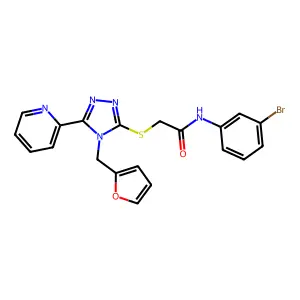 N-(3-bromophenyl)-2-{[4-(furan-2-ylmethyl)-5-(pyridin-2-yl)-4H-1,2,4-triazol-3-yl]sulfanyl}acetamide structure