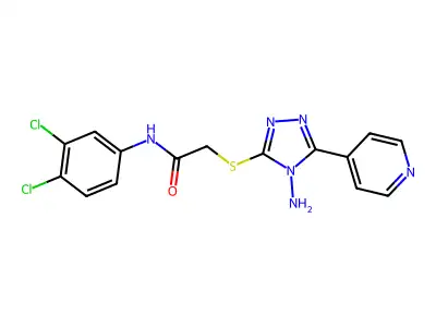 2-((4-amino-5-(pyridin-4-yl)-4H-1,2,4-triazol-3-yl)thio)-N-(3,4-dichlorophenyl)acetamide structure