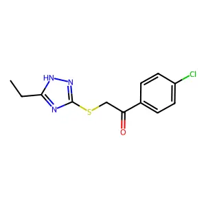 1-(4-chlorophenyl)-2-[(5-ethyl-1H-1,2,4-triazol-3-yl)sulfanyl]ethanone structure