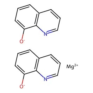 Magnesium, bis(8-quinolinolato-kappaN1,kappaO8)-, (T-4)- structure