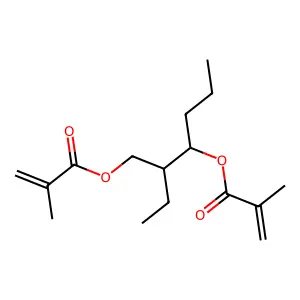 2-Propenoic acid, 2-methyl-, 1,1'-(2-ethyl-1-propyl-1,3-propanediyl) ester structure