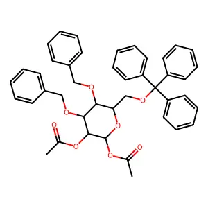 [2-Acetyloxy-4,5-bis(phenylmethoxy)-6-(trityloxymethyl)oxan-3-yl] acetate structure
