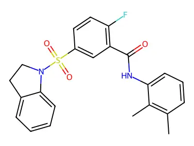 5-(2,3-Dihydro-1H-indole-1-sulfonyl)-N-(2,3-dimethylphenyl)-2-fluorobenzamide structure
