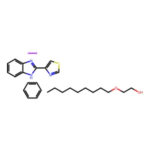 benzene;4-(1H-benzimidazol-2-yl)-1,3-thiazole;molecular iodine;2-nonoxyethanol structure