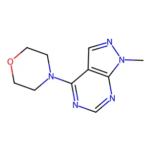 4-(1-methyl-1H-pyrazolo[3,4-d]pyrimidin-4-yl)morpholine structure