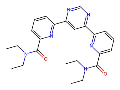 2-Pyridinecarboxamide, 6,6'-(4,6-pyrimidinediyl)bis[N,N-diethyl- structure