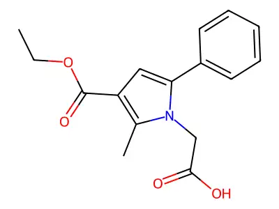 1H-Pyrrole-1-acetic acid, 3-(ethoxycarbonyl)-2-methyl-5-phenyl- structure