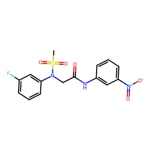 2-(3-fluoro-N-methylsulfonylanilino)-N-(3-nitrophenyl)acetamide structure