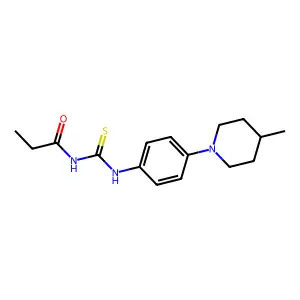 N-[[4-(4-methylpiperidin-1-yl)phenyl]carbamothioyl]propanamide structure
