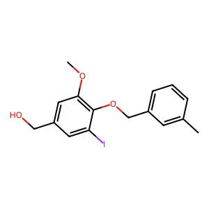 {3-Iodo-5-methoxy-4-[(3-methylbenzyl)oxy]phenyl}methanol structure