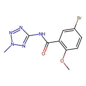 5-bromo-2-methoxy-N-(2-methyltetrazol-5-yl)benzamide structure