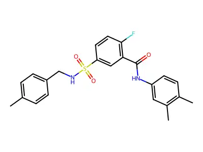 N-(3,4-dimethylphenyl)-2-fluoro-5-[(4-methylphenyl)methylsulfamoyl]benzamide structure