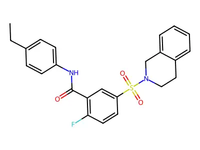5-(3,4-dihydro-1H-isoquinolin-2-ylsulfonyl)-N-(4-ethylphenyl)-2-fluorobenzamide structure