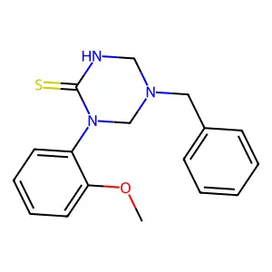 5-Benzyl-1-(2-methoxyphenyl)-1,3,5-triazinane-2-thione structure