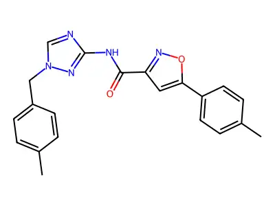 5-(4-methylphenyl)-N-[1-[(4-methylphenyl)methyl]-1,2,4-triazol-3-yl]-1,2-oxazole-3-carboxamide structure