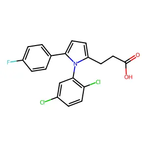 3-[1-(2,5-dichlorophenyl)-5-(4-fluorophenyl)pyrrol-2-yl]propanoic Acid structure