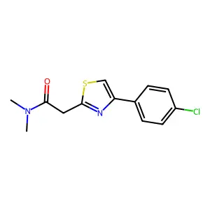 2-(4-(4-chlorophenyl)thiazol-2-yl)-N,N-dimethylacetamide structure