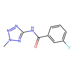 3-fluoro-N-(2-methyltetrazol-5-yl)benzamide structure