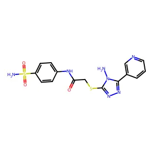 2-(4-amino-5-(3-pyridyl)(1,2,4-triazol-3-ylthio))-N-(4-sulfamoylphenyl)acetami de structure